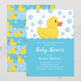 Rubber Ducky Baby shower Geel Geslacht Neutraal Kaart