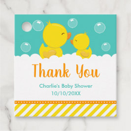 Rubber Ducky Baby shower Geel Groen Dank u Bedankjes Labels