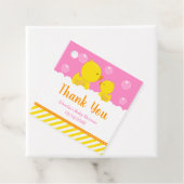 Rubber Ducky Baby shower Geel Roze Hartelijk dank Bedankjes Labels (In situ)
