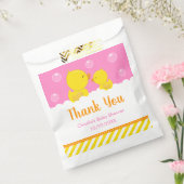 Rubber Ducky Baby shower Geel Roze Hartelijk dank Bedankzakje (Gezegeld)