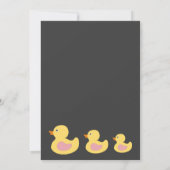 Rubber Ducky Baby shower INvitatie Kaart (Achterkant)