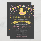 Rubber Ducky Baby shower INvitatie Kaart (Voorkant / Achterkant)