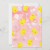 Rubber Ducky Baby shower Invitation | Girl Duckie Kaart (Achterkant)