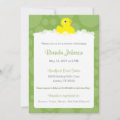 Rubber Ducky Baby shower Invitation - groen Kaart (Voorkant)