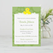 Rubber Ducky Baby shower Invitation - groen Kaart (Staand voorkant)