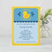 Rubber Ducky Baby shower Invitation Kaart (Staand voorkant)