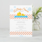 Rubber Ducky Baby shower Invitation Kaart (Staand voorkant)
