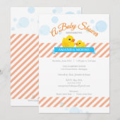 Rubber Ducky Baby shower Invitation Kaart (Voorkant / Achterkant)