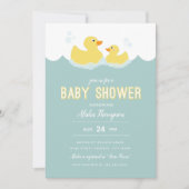 Rubber Ducky Baby shower Invitation Kaart (Voorkant)