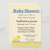 Rubber Ducky Baby shower Invitation Kaart (Voorkant / Achterkant)