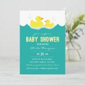 Rubber Ducky Baby shower Invitation Kaart (Staand voorkant)