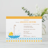 Rubber Ducky Baby shower Invitation Kaart (Staand voorkant)