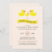 Rubber Ducky Baby shower Invitation Kaart (Voorkant / Achterkant)