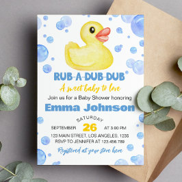 Rubber Ducky Baby shower Invitation Kaart