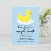 Rubber Ducky Baby shower Invitation Kaart (Staand voorkant)