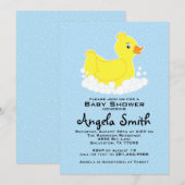 Rubber Ducky Baby shower Invitation Kaart (Voorkant / Achterkant)