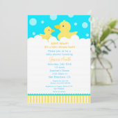 Rubber Ducky Baby shower Invitation Kaart (Staand voorkant)