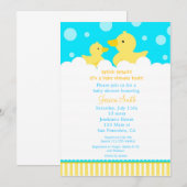 Rubber Ducky Baby shower Invitation Kaart (Voorkant / Achterkant)