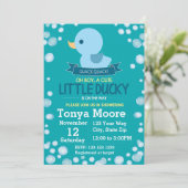 Rubber Ducky Baby shower Invitation Kaart (Staand voorkant)