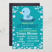 Rubber Ducky Baby shower Invitation Kaart (Voorkant / Achterkant)