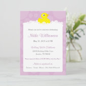 Rubber Ducky Baby shower Invitation - Lila Kaart (Staand voorkant)