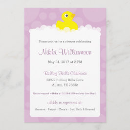 Rubber Ducky Baby shower Invitation - Lila Kaart
