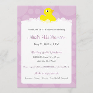 Rubber Ducky Baby shower Invitation - Lila Kaart