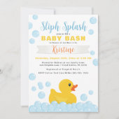 Rubber Ducky Baby shower Invitation – Splish Splas Kaart (Voorkant)