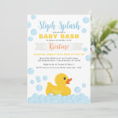 Rubber Ducky Baby shower Invitation – Splish Splas Kaart (Staand voorkant)