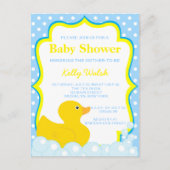 Rubber Ducky Baby shower Invitation Uitnodiging Briefkaart (Voorkant)