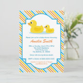 Rubber Ducky Baby shower Invitation - Unisex, Boy Kaart (Staand voorkant)