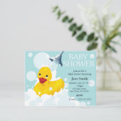 Rubber Ducky Baby shower Invite Kaart (Staand voorkant)