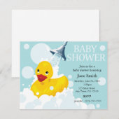 Rubber Ducky Baby shower Invite Kaart (Voorkant / Achterkant)