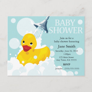Rubber Ducky Baby shower Invite Kaart