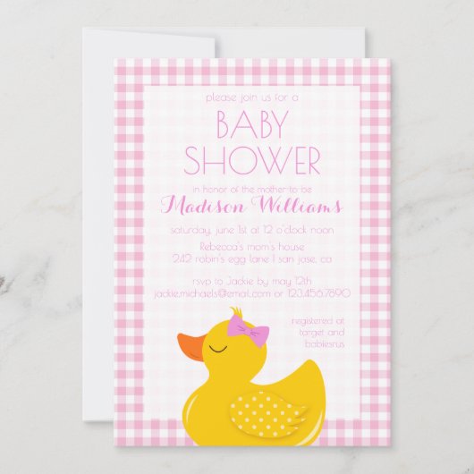 Rubber Ducky Baby shower Kaart (Voorkant)