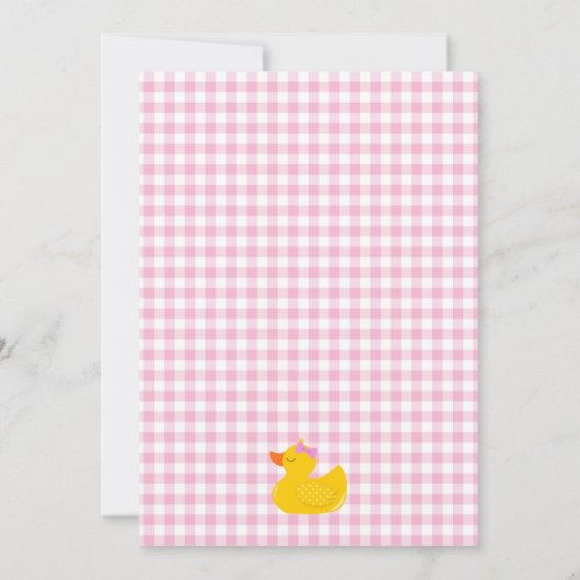 Rubber Ducky Baby shower Kaart (Achterkant)