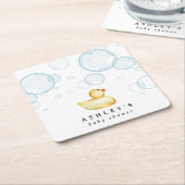 Rubber Ducky Baby shower Kartonnen Onderzetters (Schuin)