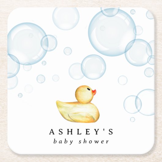 Rubber Ducky Baby shower Kartonnen Onderzetters (Voorkant)