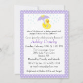 Rubber Ducky Baby shower nodigt paars uit - pas aa Kaart (Voorkant)
