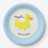 Rubber Ducky Baby shower Papier Borden Papieren Bordje (Voorkant)