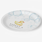 Rubber Ducky Baby shower Papieren Bordje (Gekanteld)