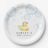 Rubber Ducky Baby shower Papieren Bordje (Voorkant)
