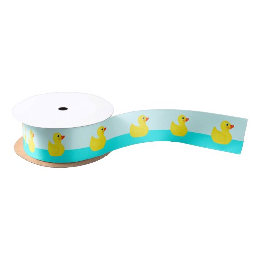 Rubber Ducky Baby Shower Satijnen Lint (Spoel)