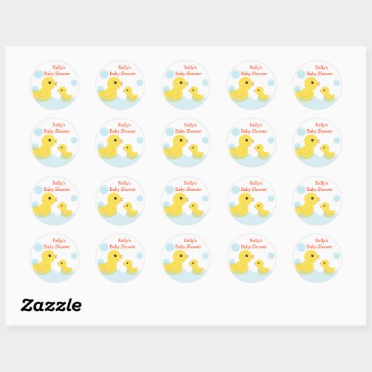 Rubber Ducky Baby shower Stickers (Vel)