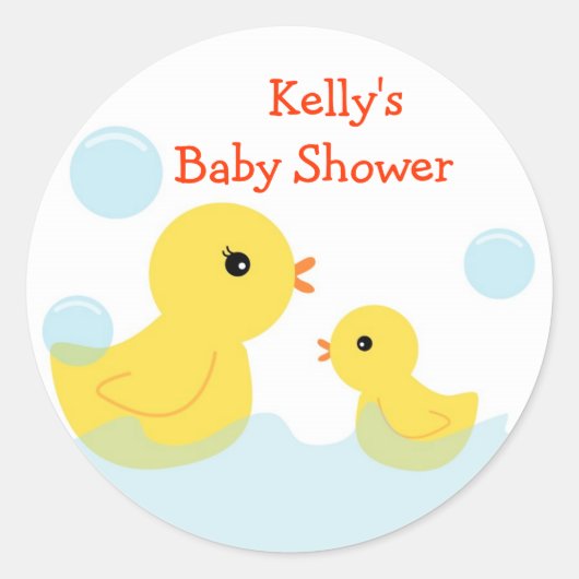 Rubber Ducky Baby shower Stickers (Voorkant)