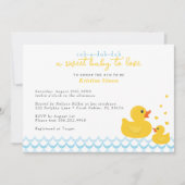Rubber Ducky Baby shower Uitnodiging | Blauw bad (Voorkant)