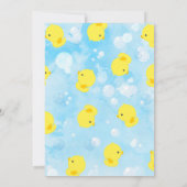 Rubber Ducky Baby shower Uitnodiging | Duckie Bath (Achterkant)