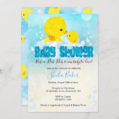 Rubber Ducky Baby shower Uitnodiging | Duckie Bath (Voorkant / Achterkant)