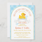 Rubber Ducky Baby shower Uitnodiging | geel bad (Voorkant)