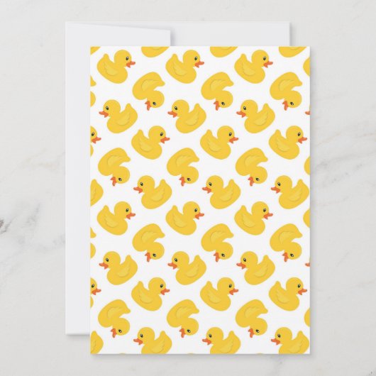 Rubber Ducky Baby shower Uitnodiging | geel bad (Achterkant)